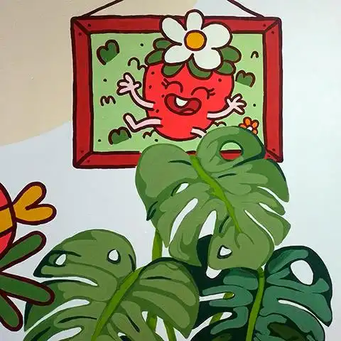 Mural Postres Fresas con Crema Villavicencio